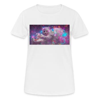 Space Cat - Frauen T-Shirt atmungsaktiv - Weiß - Vorne - AI Model Female 172 dark (172cm)
