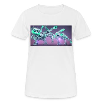 Cyber Cat - Frauen T-Shirt atmungsaktiv - Weiß - Vorne - AI Model Female 172 dark (172cm)