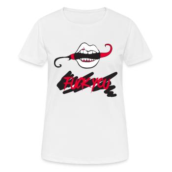 Fick dich - Frauen T-Shirt atmungsaktiv - Weiß - Vorne - AI Model Female 172 dark (172cm)
