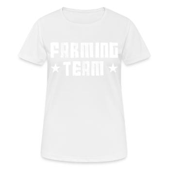 Farming Team - Frauen T-Shirt atmungsaktiv - Weiß - Vorne - AI Model Female 172 dark (172cm)