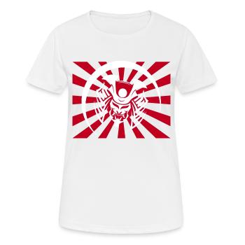 Masque de samouraï Masque de guerrier Masque Oni - T-shirt respirant Femme - blanc - Devant - AI Model Female 172 dark (172cm)