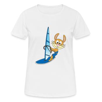 WINDSURFER - SURFER - HASE - TIER - KIND - BABY - Frauen T-Shirt atmungsaktiv - Weiß - Vorne - AI Model Female 172 dark (172cm)