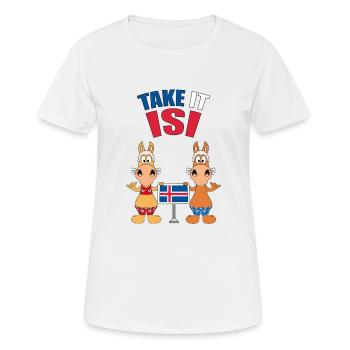 PFERDE - ISLANDPFERDE - ISLÄNDER - TAKE IT ISI - Frauen T-Shirt atmungsaktiv - Weiß - Vorne - AI Model Female 172 dark (172cm)