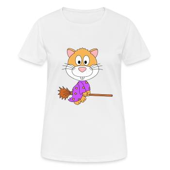 HEXE - HAMSTER - HEXENBESEN - TIER - KIND - BABY - Frauen T-Shirt atmungsaktiv - Weiß - Vorne - AI Model Female 172 dark (172cm)