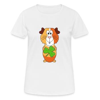 KLEEBLATT - MEERSCHWEINCHEN - TIER - TIERISCH - Frauen T-Shirt atmungsaktiv - Weiß - Vorne - AI Model Female 172 dark (172cm)