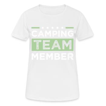 Camping Team - Frauen T-Shirt atmungsaktiv - Weiß - Vorne - AI Model Female 172 dark (172cm)