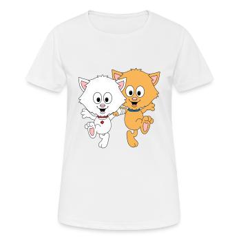 KATZEN - TANZEN - KATZE - TÄNZERIN - TÄNZER - Frauen T-Shirt atmungsaktiv - Weiß - Vorne - AI Model Female 172 dark (172cm)
