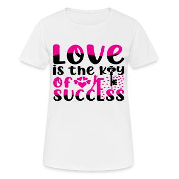 Love is the Key of Success - Frauen T-Shirt atmungsaktiv - Weiß - Vorne - AI Model Female 172 dark (172cm)