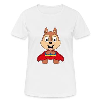 SUPERHELD - EICHHÖRNCHEN - TIER - TIERISCH - Frauen T-Shirt atmungsaktiv - Weiß - Vorne - AI Model Female 172 dark (172cm)