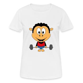 SCHAF - GEWICHTHEBER - BODYBUILDING - FITNESS - Frauen T-Shirt atmungsaktiv - Weiß - Vorne - AI Model Female 172 dark (172cm)