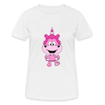 EINHORN - HULA-HOOP - FIT - FITNESS - SPORT - Frauen T-Shirt atmungsaktiv - Weiß - Vorne - AI Model Female 172 dark (172cm)