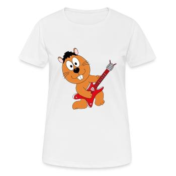 GITARRE - MUSIK - LIEBE - BIBER - OTTER - MARDER - Frauen T-Shirt atmungsaktiv - Weiß - Vorne - AI Model Female 172 dark (172cm)