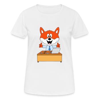 FUCHS - ARBEIT - BÜRO - CHEF - JOB - BERUF - TIER - Frauen T-Shirt atmungsaktiv - Weiß - Vorne - AI Model Female 172 dark (172cm)