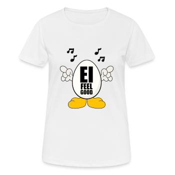 OSTEREI - EI - MUSIK - OSTERN - EI FEEL GOOD - Frauen T-Shirt atmungsaktiv - Weiß - Vorne - AI Model Female 172 dark (172cm)