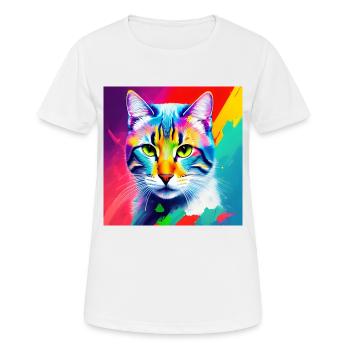 Noble Cat Oil Painting Design Oil Paints Paints Sty - Women's Breathable T-Shirt - white - Front - AI Model Female 172 dark (172cm)
