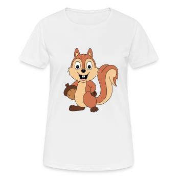 EICHHÖRNCHEN - EICHEL - TIER - TIERISCH - TIERISCH - Frauen T-Shirt atmungsaktiv - Weiß - Vorne - AI Model Female 172 dark (172cm)