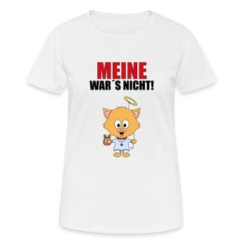 MEINE WAR´S NICHT - KATZE - ENGEL - KÄTZCHEN - Frauen T-Shirt atmungsaktiv - Weiß - Vorne - AI Model Female 172 dark (172cm)