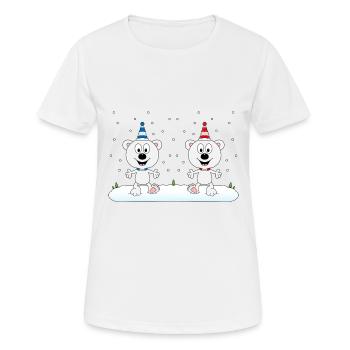 EISBÄREN - SCHNEE - WINTER - EISBÄR - LIEBE - LOVE - Frauen T-Shirt atmungsaktiv - Weiß - Vorne - AI Model Female 172 dark (172cm)
