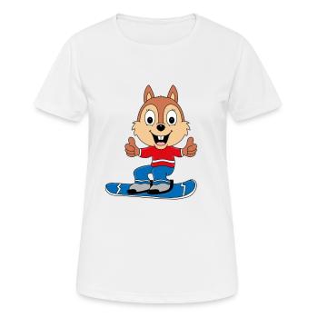EICHHÖRNCHEN - SNOWBOARD - WINTERSPORT - TIERISCH - Frauen T-Shirt atmungsaktiv - Weiß - Vorne - AI Model Female 172 dark (172cm)