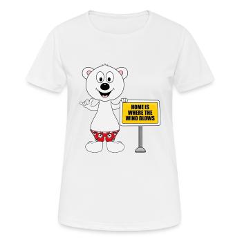 EISBÄR - SHAKA - SURFER - KITER - HOME IS WHERE... - Frauen T-Shirt atmungsaktiv - Weiß - Vorne - AI Model Female 172 dark (172cm)