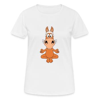 PERD - PONY - YOGA - PILATES - TIER - TIERISCH - Frauen T-Shirt atmungsaktiv - Weiß - Vorne - AI Model Female 172 dark (172cm)