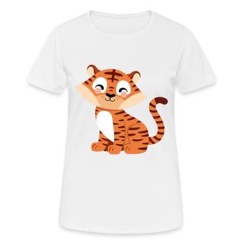 niedlicher Tiger - Frauen T-Shirt atmungsaktiv - Weiß - Vorne - AI Model Female 172 dark (172cm)