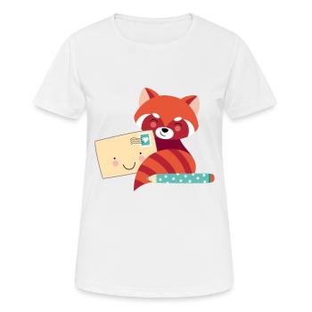 Panda roux avec lettre - T-shirt respirant Femme - blanc - Devant - AI Model Female 172 dark (172cm)