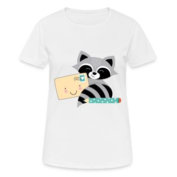Waschbär-Post - Frauen T-Shirt atmungsaktiv - Weiß - Vorne - AI Model Female 172 dark (172cm)