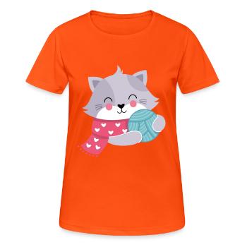 Chat à tubercule laineux - T-shirt respirant Femme - orange néon - Devant - AI Model Female 172 dark (172cm)
