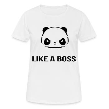Like A Boss Panda - Frauen T-Shirt atmungsaktiv - Weiß - Vorne - AI Model Female 172 dark (172cm)