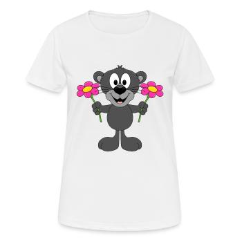 PANTHER - BLUMEN - TIER - TIERISCH - Frauen T-Shirt atmungsaktiv - Weiß - Vorne - AI Model Female 172 dark (172cm)