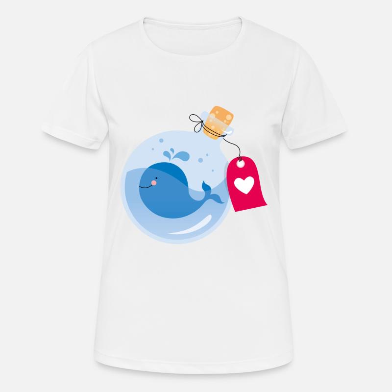 Message in a bottle with a small whale - Women's Breathable T-Shirt - white