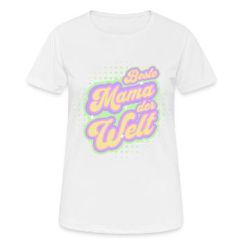 Beste Mama der Welt Vintage Retro Design - Frauen T-Shirt atmungsaktiv - Weiß - Vorne - AI Model Female 172 dark (172cm)