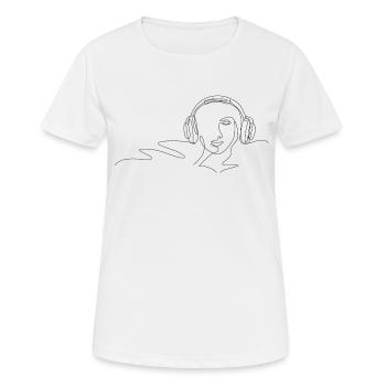 Headphones Music Love - Frauen T-Shirt atmungsaktiv - Weiß - Vorne - AI Model Female 172 dark (172cm)