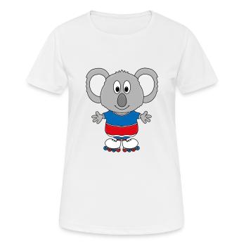KOALA - INLINER - SPORT - FITNESS - TIER - Frauen T-Shirt atmungsaktiv - Weiß - Vorne - AI Model Female 172 dark (172cm)