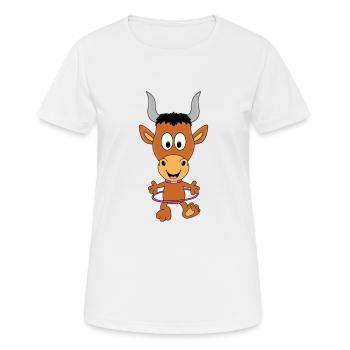 STIER - BULLE - TIER - TIERISCH - Frauen T-Shirt atmungsaktiv - Weiß - Vorne - AI Model Female 172 dark (172cm)