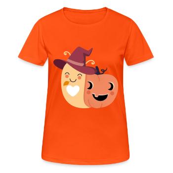 Snail with pumpkin house - Women's Breathable T-Shirt - neon orange - Front - AI Model Female 172 dark (172cm)