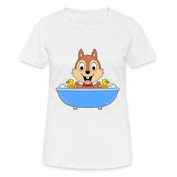 EICHHÖRNCHEN - BADEWANNE - TIER - TIERISCH - Frauen T-Shirt atmungsaktiv - Weiß - Vorne - AI Model Female 172 dark (172cm)