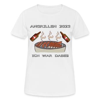 Angrillen 2023 ich war dabei! - Frauen T-Shirt atmungsaktiv - Weiß - Vorne - AI Model Female 172 dark (172cm)