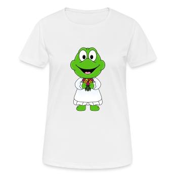 BRAUT - HOCHZEIT - HEIRATEN - FROSCH - KRÖTE - Frauen T-Shirt atmungsaktiv - Weiß - Vorne - AI Model Female 172 dark (172cm)