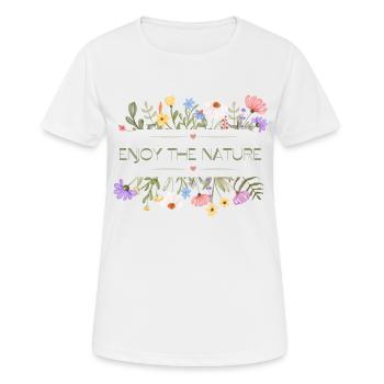 Enjoy the Nature Flowers Heart - Women's Breathable T-Shirt - white - Front - AI Model Female 172 dark (172cm)