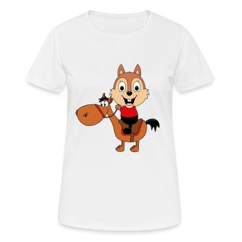 PFERD - REITEN - TIERE - EICHHÖRNCHEN - PONY - Frauen T-Shirt atmungsaktiv - Weiß - Vorne - AI Model Female 172 dark (172cm)