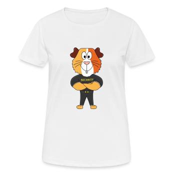 MEERSCHWEINCHEN - SECURITY - BODYGUARD - TIER - Frauen T-Shirt atmungsaktiv - Weiß - Vorne - AI Model Female 172 dark (172cm)