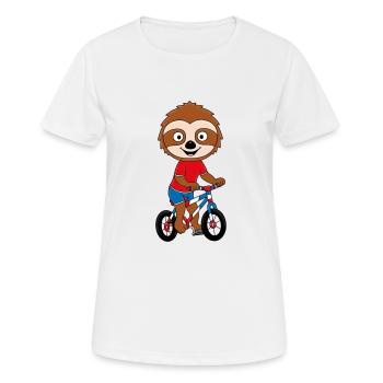 FAULTIER - FAHRRAD - RAD - RADFAHRER - TIER - Frauen T-Shirt atmungsaktiv - Weiß - Vorne - AI Model Female 172 dark (172cm)