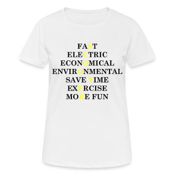 E-Scooter Roller Scooter - T-shirt respirant Femme - blanc - Devant - AI Model Female 172 dark (172cm)