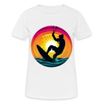 Kitesurfer Sunset Kiting - T-shirt respirant Femme - blanc - Devant - AI Model Female 172 dark (172cm)
