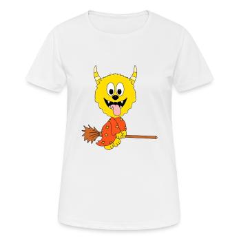 MONSTER - HEXE - KIND - BABY - HEXENBESEN - Frauen T-Shirt atmungsaktiv - Weiß - Vorne - AI Model Female 172 dark (172cm)