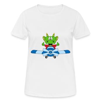 DRACHE - FLUGZEUG - PILOT - KIND - BABY - Frauen T-Shirt atmungsaktiv - Weiß - Vorne - AI Model Female 172 dark (172cm)