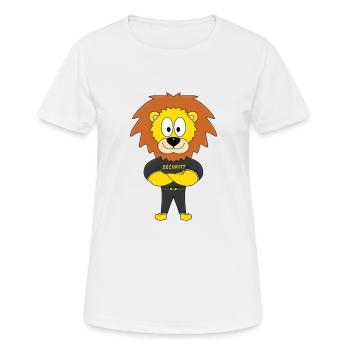 SECURITY - BODYGUARD - LÖWE - TÜRSTEHER - TIER - Frauen T-Shirt atmungsaktiv - Weiß - Vorne - AI Model Female 172 dark (172cm)