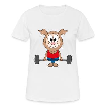 GEWICHTHEBER - FITNESS - BODYBUILDING - LAMA - Frauen T-Shirt atmungsaktiv - Weiß - Vorne - AI Model Female 172 dark (172cm)
